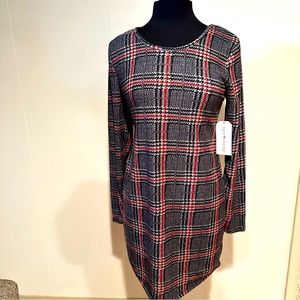 Eye Candy NWT buttery soft plaid‎ dress check out the back! Size L